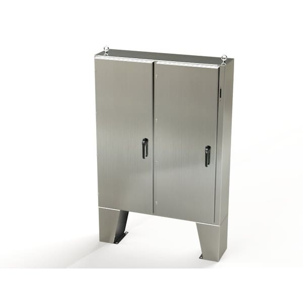 3 Point Latch with Coinproof/Padlock Handle Electrical Enclosures, 60 in H, 12 in D, 49 in W